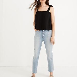 NWT Madewell The High-Rise Slim Crop Boyjean Fitzgerald Wash Button Front W 36
